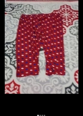 Kırmızı Tie-Dye Kadın Midi Kumaş Pijama - Görsel 2