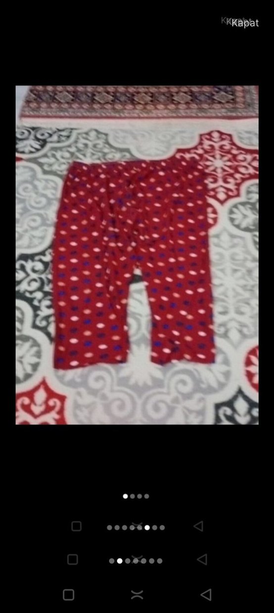 Kırmızı Tie-Dye Kadın Midi Kumaş Pijama - Görsel 2