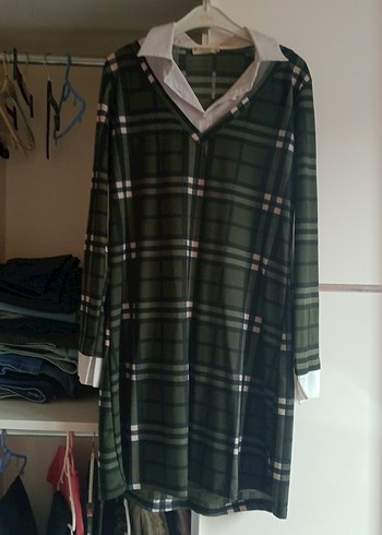 Ekoseli Uzun Kollu tunik paraya ihtiyacım var satıyorum - Görsel 3