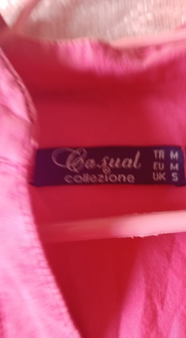 Pembe Keten V Yaka Düğmeli Kadın Gömlek paraya ihtiyacım var - Görsel 4