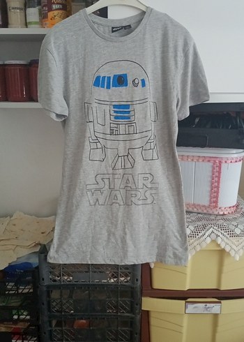 Diğer Erkek Gri Star Wars Baskılı Tişört
