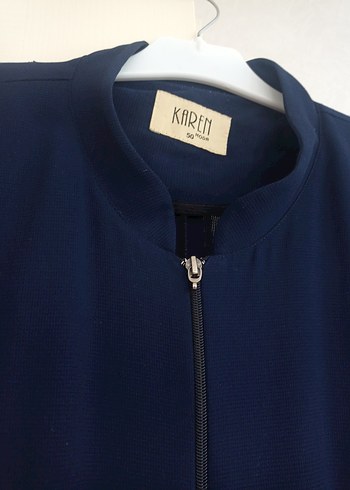 Nakışlı, Fermuarlı, Uzun Kollu Lacivert ferace - Görsel 3