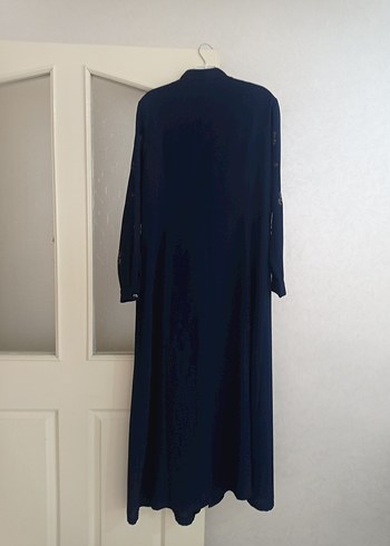 Nakışlı, Fermuarlı, Uzun Kollu Lacivert ferace - Görsel 5