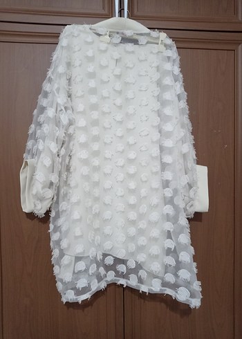 Krem Uzun Kürklü Kadın takim - Görsel 4