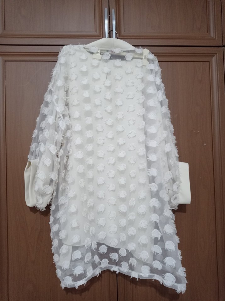 Krem Uzun Kürklü Kadın takim - Görsel 3