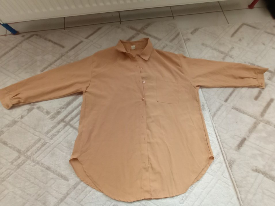 Yeşil Uzun Kollu Keten Gömlek - Görsel 5