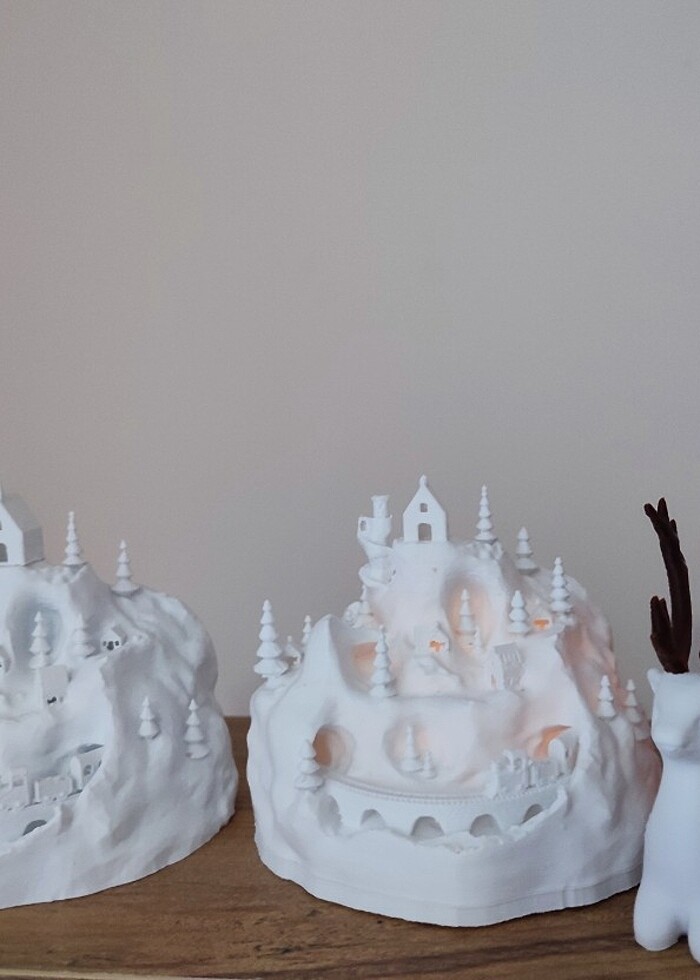 Noel Kış Köyü LED mum ile - Görsel 2