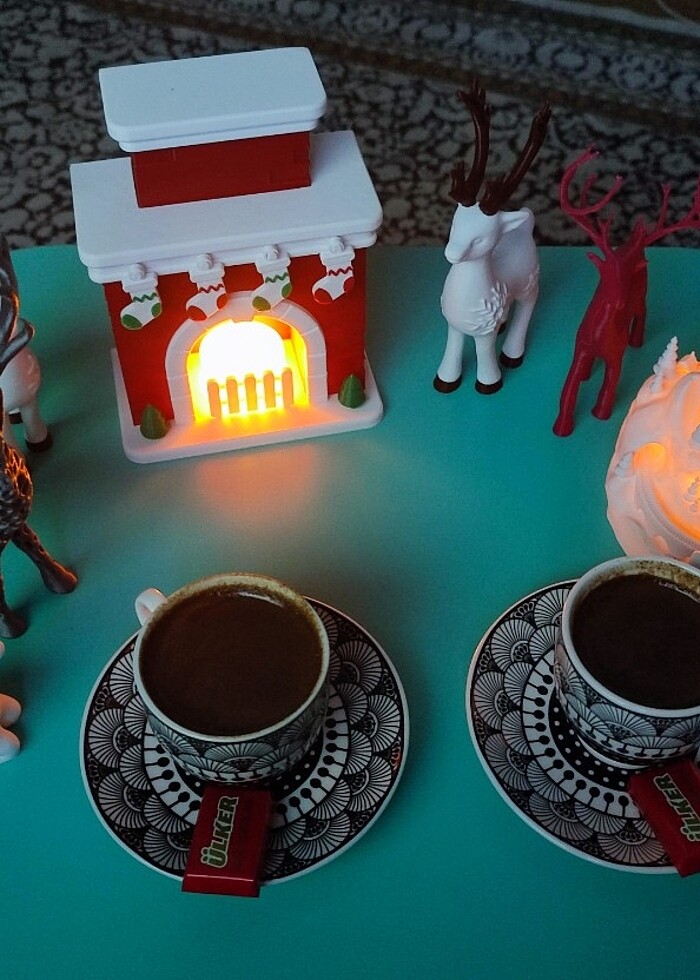 Noel Kış Köyü LED mum ile - Görsel 4