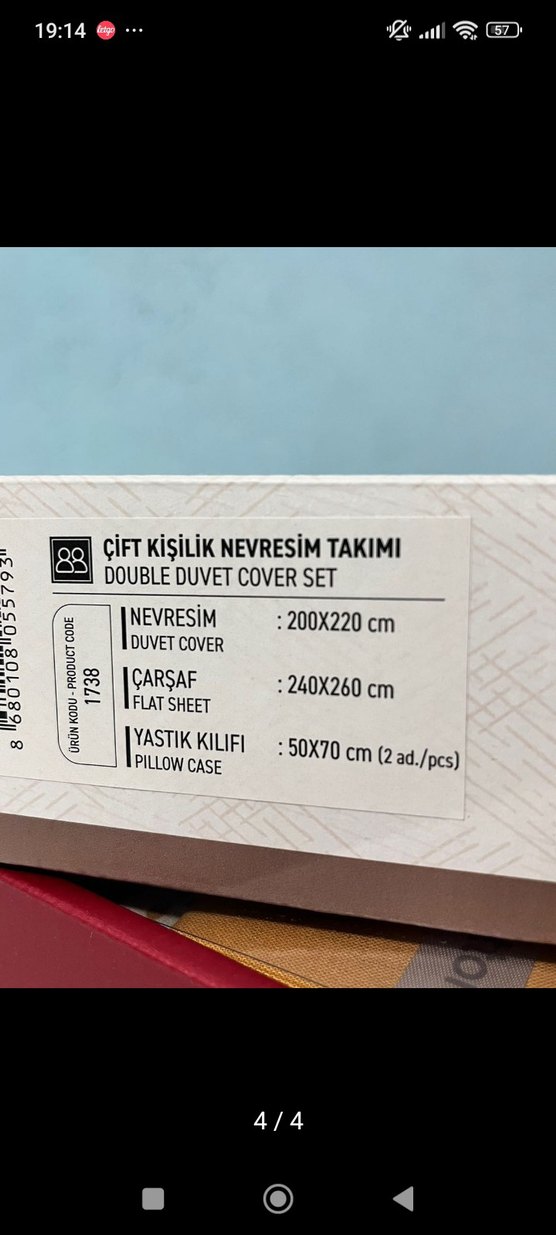 Bej ve Gri Desenli Nevresim Takımı - Görsel 4