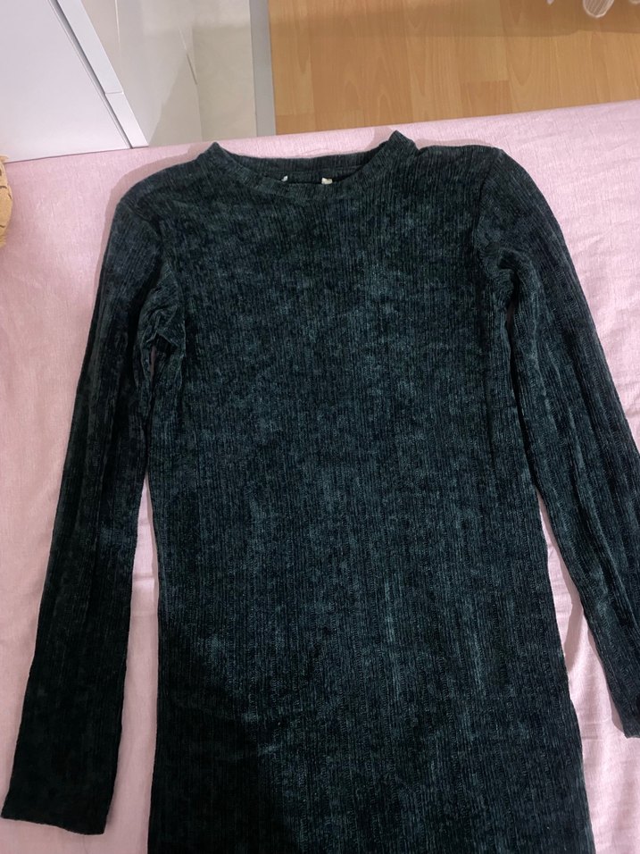 Yeşil Uzun Kollu Midi Triko Elbise - Görsel 2