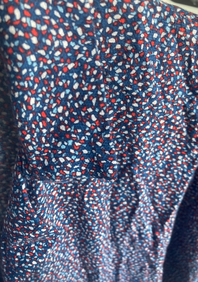 Uzun Kollu, Bol Kesim, Çok Renkli Bağlama Desenli Kadın Elbise - Görsel 2