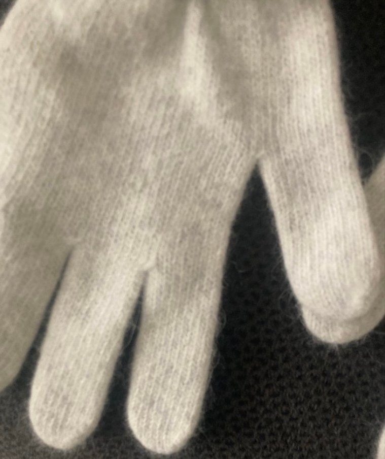 Düğmeli Beyaz Örgü Kadın Eldivenleri - Görsel 2