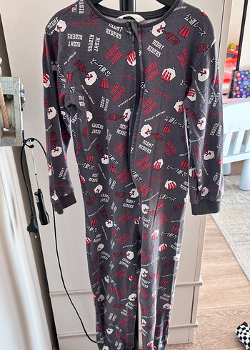 Erkek Çocuk Fermuarlı Gri , desenli tulum PAMUKLU pijama