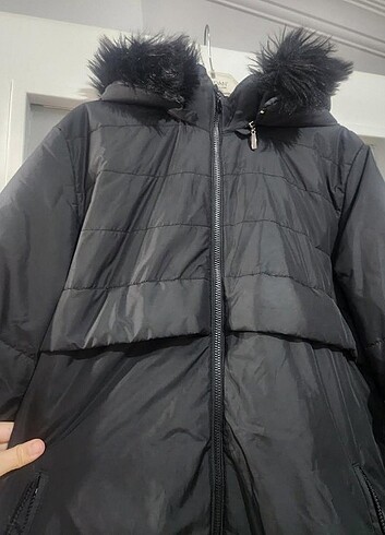 48 Beden gri Renk Kadın Tesettür Mont