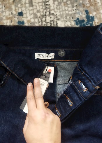 Lacivert Bol Kesim Hamile Kot Pantolon - Görsel 2