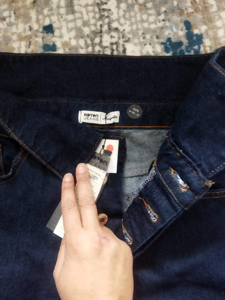 Lacivert Bol Kesim Hamile Kot Pantolon - Görsel 2