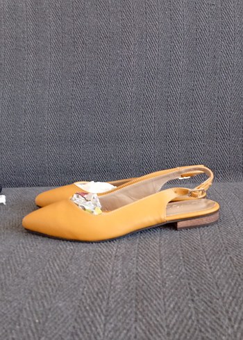 36 Beden sarı Renk Sarı Tokalı Kadın Stiletto Babet