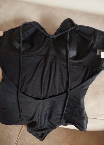 Siyah Straplez Fitted Kadın Mayo - Görsel 2