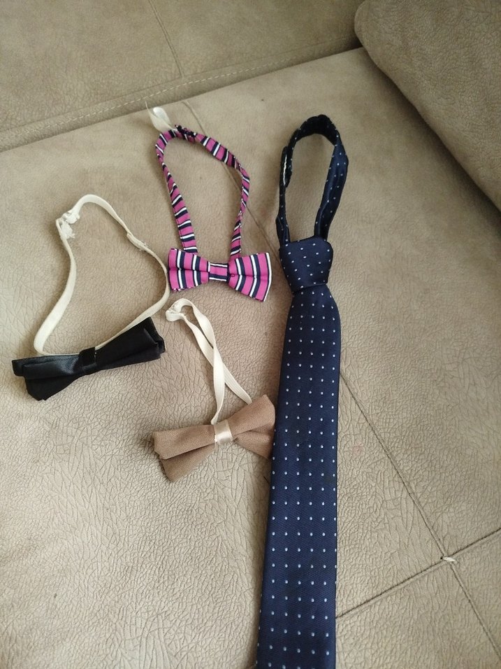 Çocuk Elastik Renkli Papyon ve Kravat Seti - Görsel 3