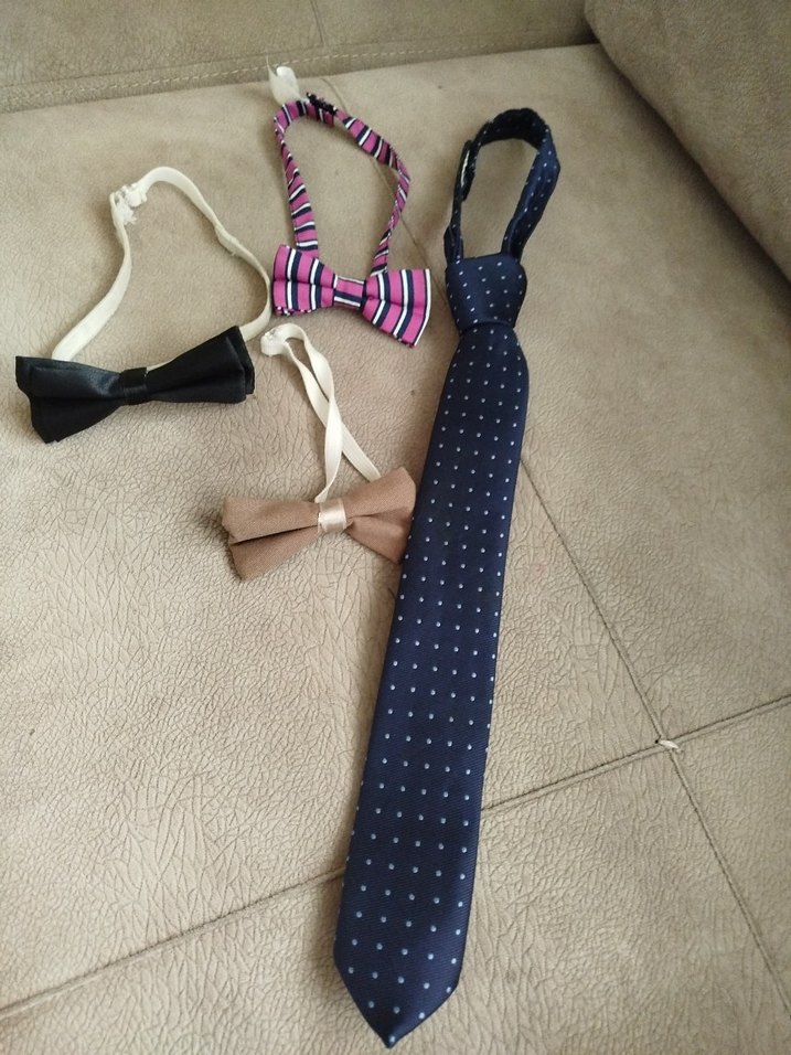 Çocuk Elastik Renkli Papyon ve Kravat Seti - Görsel 4