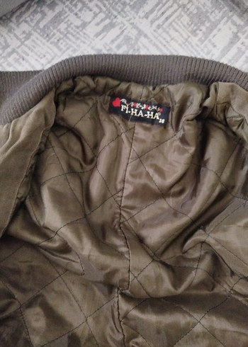 haki asker yesili kot keten Kuşaklı Midi parka - Görsel 4