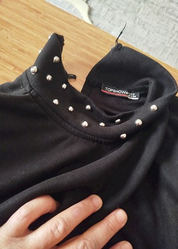 Kemerli Siyah Gotik Midi Kadın elbise - Görsel 3