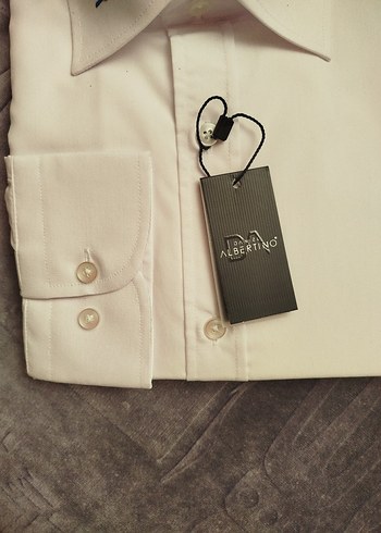 Düğmeli Beyaz Erkek Gömlek - Görsel 2