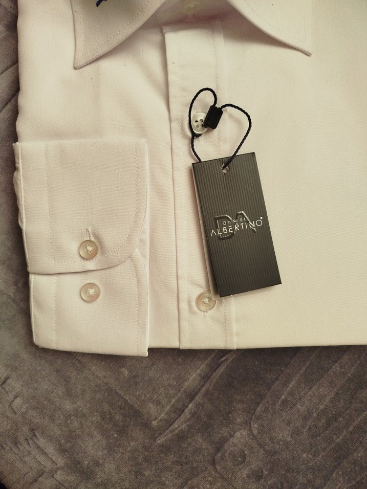 Düğmeli Beyaz Erkek Gömlek - Görsel 2