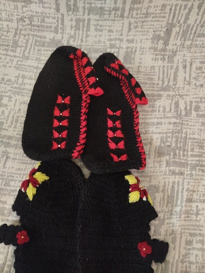 Siyah Örgü Kadın patik - Görsel 3