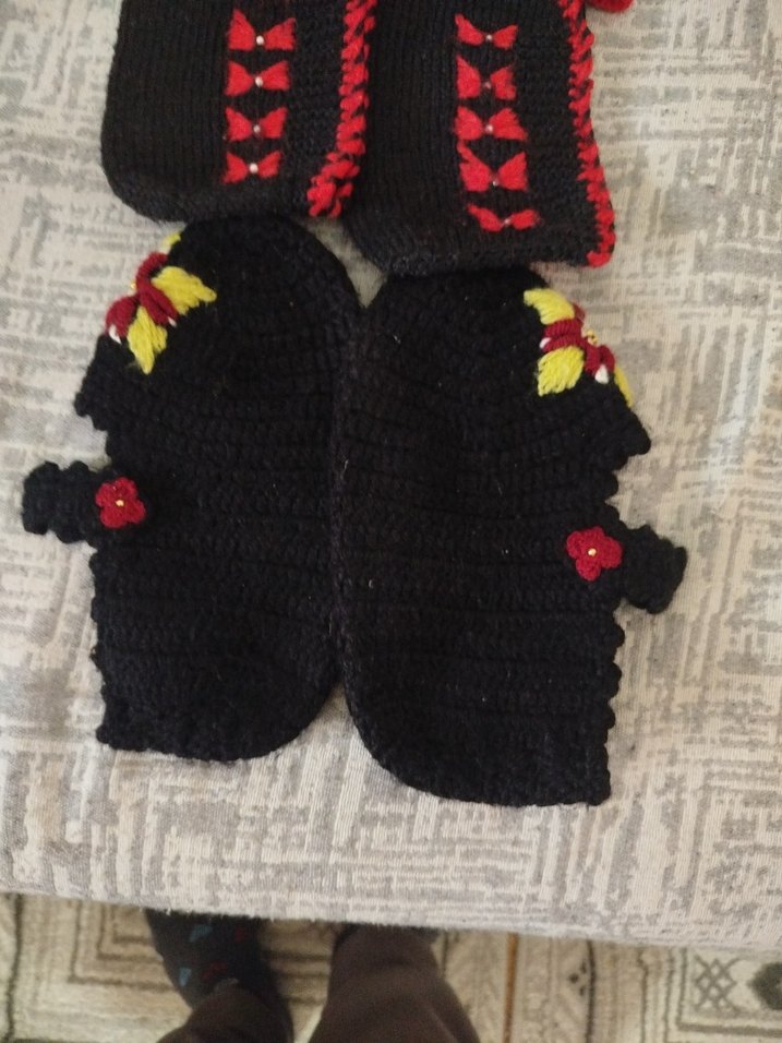 Siyah Örgü Kadın patik - Görsel 4