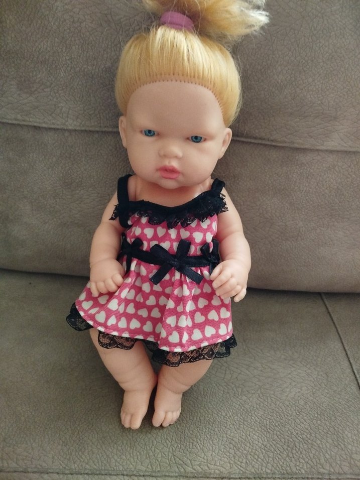 Pembe Kalpli Elbise Bebek Oyuncak - Görsel 2