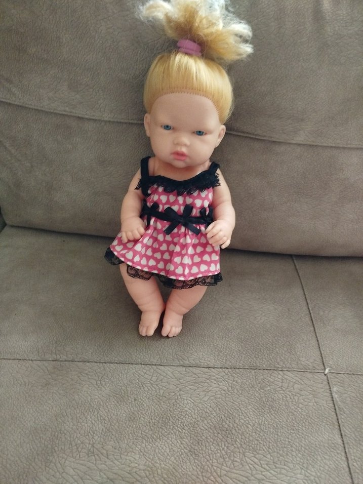 Pembe Kalpli Elbise Bebek Oyuncak - Görsel 3