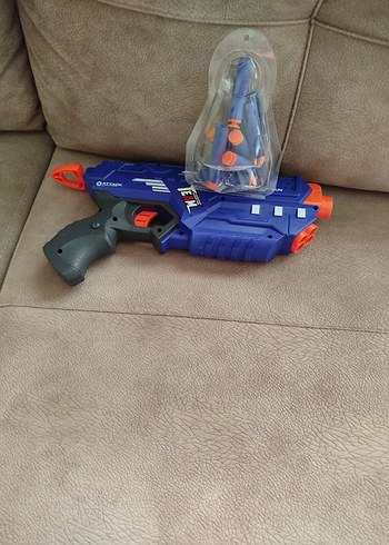 Renkli Mavi Oyuncak Tabanca ve Mermiler - Görsel 3