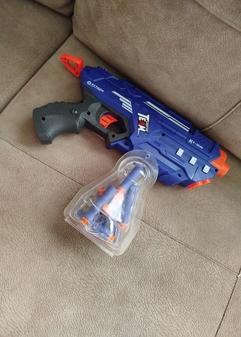 Renkli Mavi Oyuncak Tabanca ve Mermiler - Görsel 2