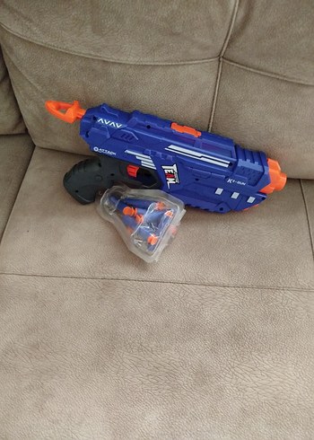 Renkli Mavi Oyuncak Tabanca ve Mermiler - Görsel 4