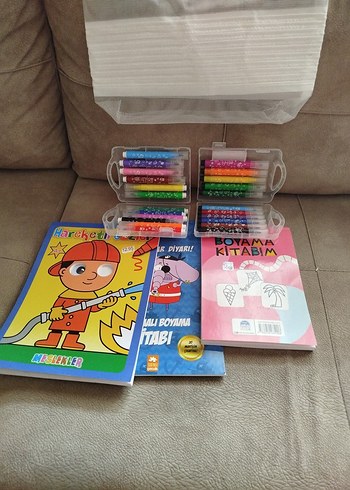 Çocuklar İçin Boyama Kitabı ve Renkli Kalem Seti - Görsel 3