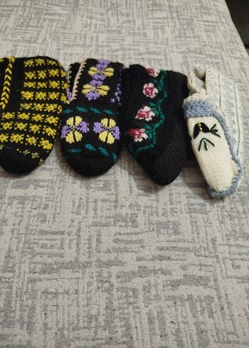 Nakışlı el Örgü Kadın patikleri - Görsel 2