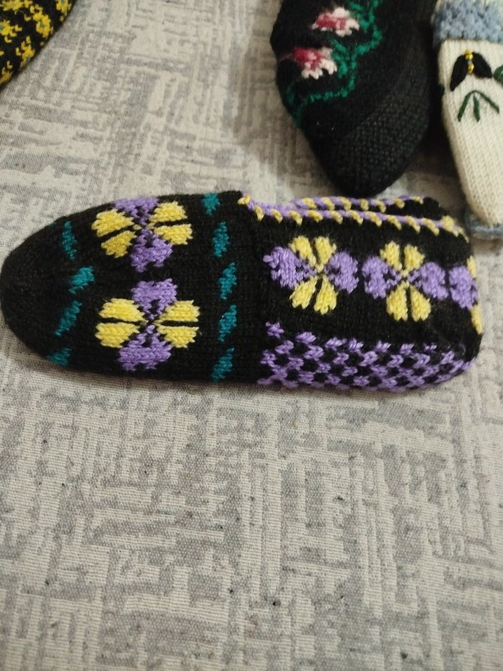 Nakışlı el Örgü Kadın patikleri - Görsel 3