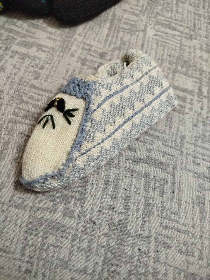 Nakışlı el Örgü Kadın patikleri - Görsel 5