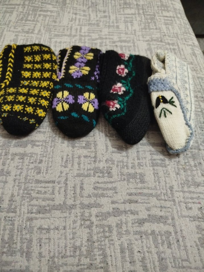 Nakışlı el Örgü Kadın patikleri - Görsel 2