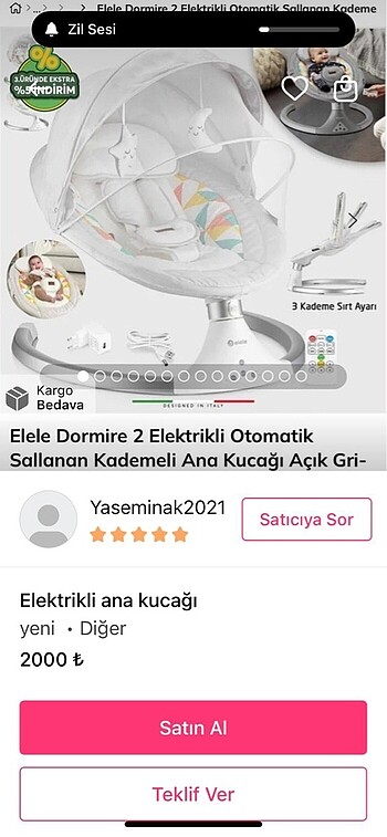  Beden Elektrikli ana kucağı