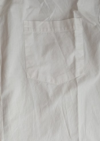 Uzun Kollu Beyaz Keten pamuklu Gömlek, - Görsel 5