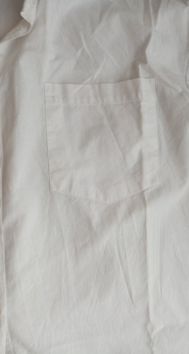 Uzun Kollu Beyaz Keten pamuklu Gömlek, - Görsel 5