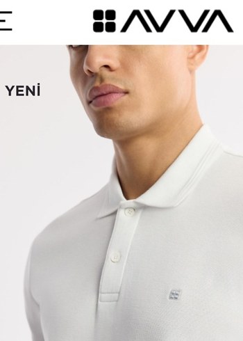 AVVA,Erkek Beyaz Polo Tişört Kısa Kollu Lacoste - Görsel 2