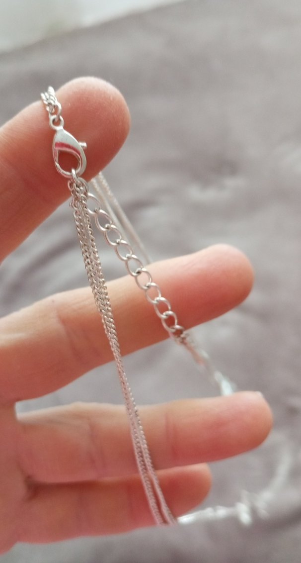 Zincir Detaylı İşlemeli gümüş renkli kolye - Görsel 3