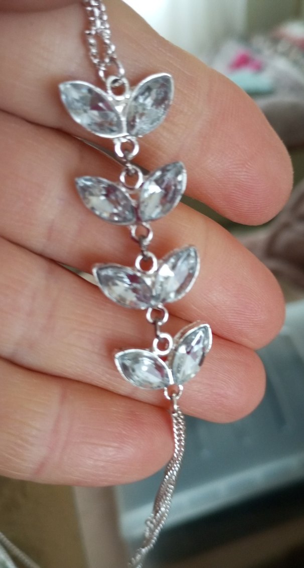 Zincir Detaylı İşlemeli gümüş renkli kolye - Görsel 5