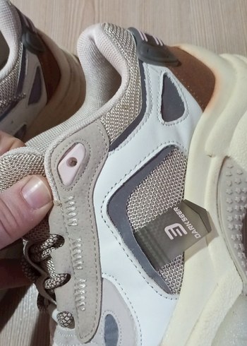 Kadın Bej Yılan Desenli Platform Spor Ayakkabı,Dark seer orjinal - Görsel 7