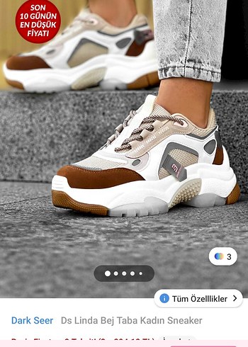 Kadın Bej Yılan Desenli Platform Spor Ayakkabı,Dark seer orjinal - Görsel 9