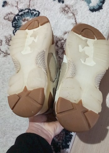 Kadın Bej Yılan Desenli Platform Spor Ayakkabı,Dark seer orjinal - Görsel 4