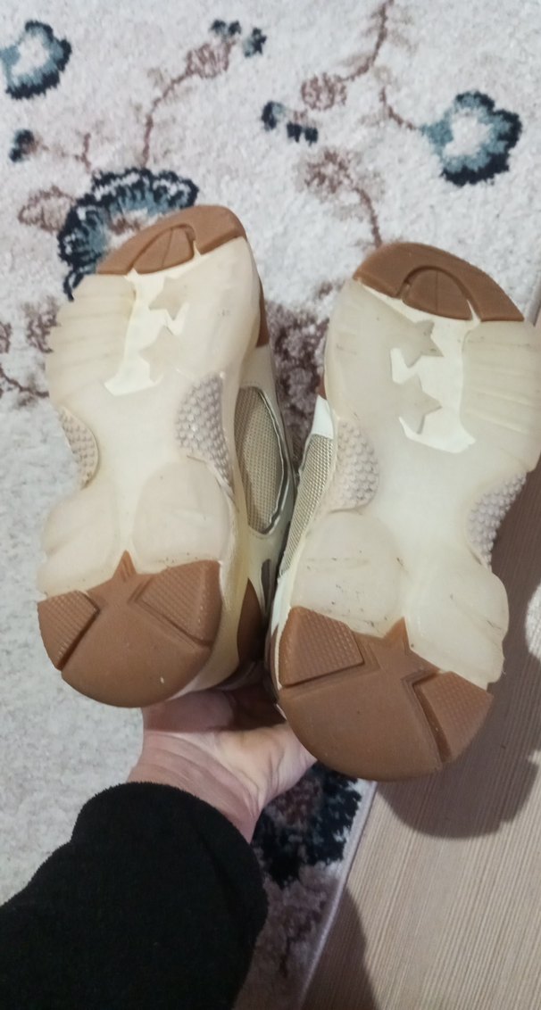 Kadın Bej Yılan Desenli Platform Spor Ayakkabı,Dark seer orjinal - Görsel 4